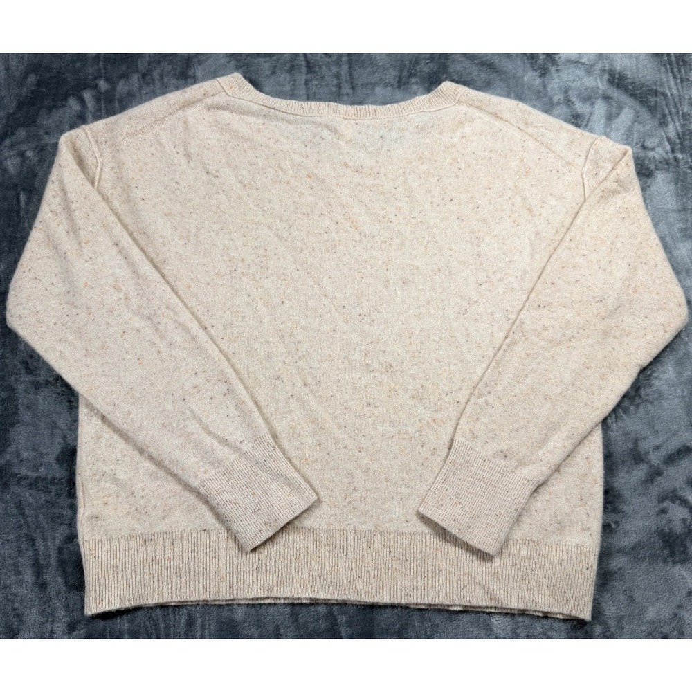 Pilcro 100% Cashmere Sweater Women S Creamsicle Fleck Henley Anthropologie - Picture 4 of 9
